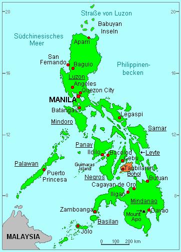 Weltkarte Philippinen Karte / Philippinen Karte Stockfotos
