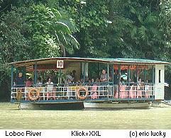 Restaurantboot Bootsfahrt auf dem Loboc River Bohol Philippinen